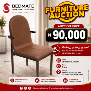 Bedmate Furniture Auction May 2026 Julia Dining Chair DC074 BEDMATE FURNITURE Nigeria's #1 Furniture Company - For All Kinds of Quality, Bespoke & Exquisite Furniture
