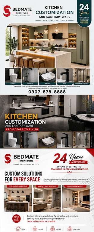 Kitchen Customization Sanitary Bedmate Furniture 24 Years Anniversary BEDMATE FURNITURE Nigeria's #1 Furniture Company - For All Kinds of Quality, Bespoke & Exquisite Furniture