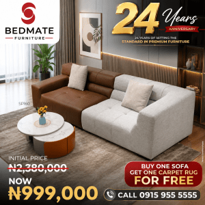 Sofa Nero SP160 Bedmate Furniture 24 Years Anniversary BEDMATE FURNITURE Nigeria's #1 Furniture Company - For All Kinds of Quality, Bespoke & Exquisite Furniture