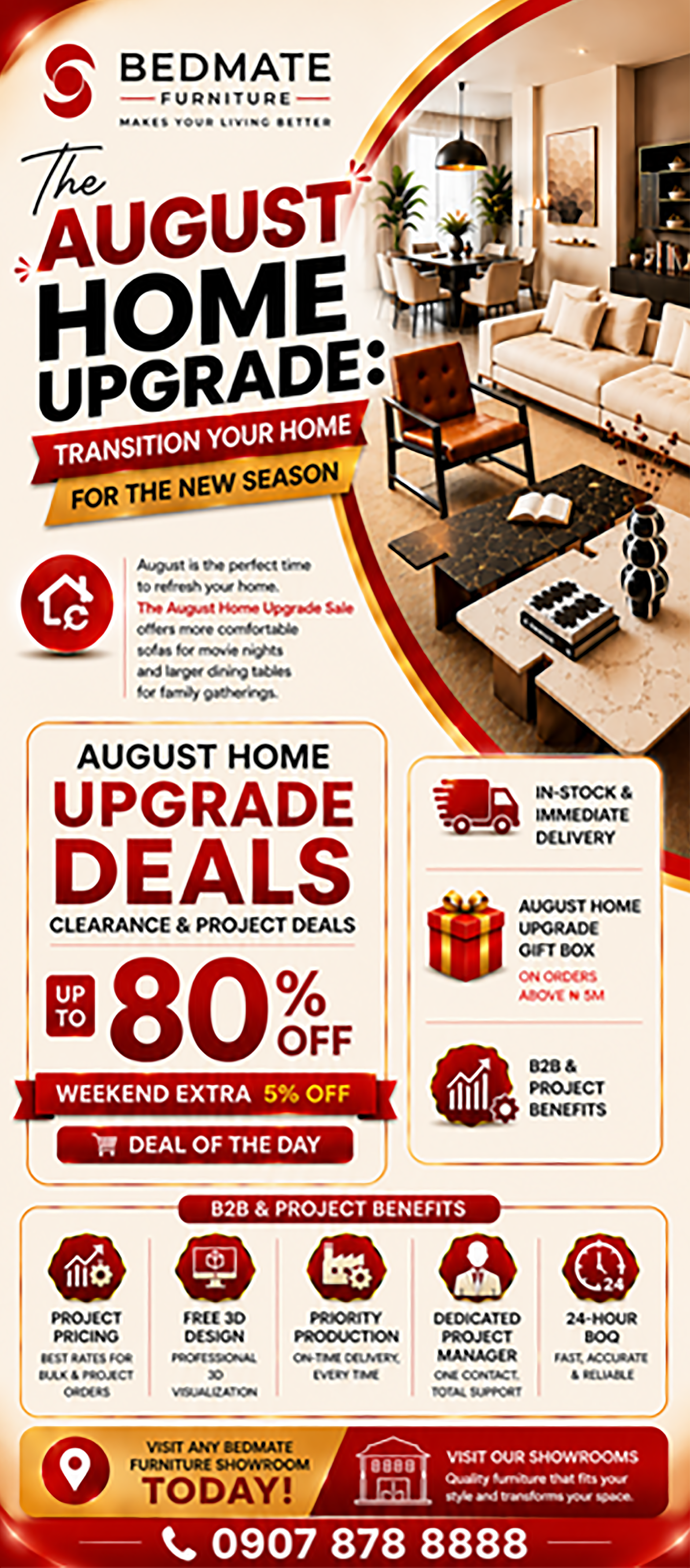 August Home Upgrade Bedmate Furniture AgW22026 BEDMATE FURNITURE Nigeria's #1 Furniture Company - For All Kinds of Quality, Bespoke & Exquisite Furniture
